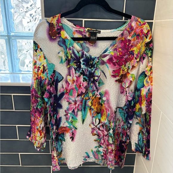 Lauren Michelle Multicolor Floral Blouse - Picture 1 of 5